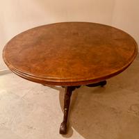 Tavolo a vela vittoriano in radica di noce