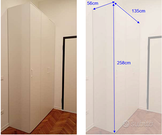 Lotto completo letto, armadio, tavolo e 4 sedie