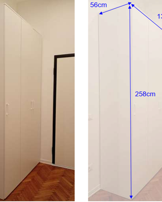 Lotto completo letto, armadio, tavolo e 4 sedie