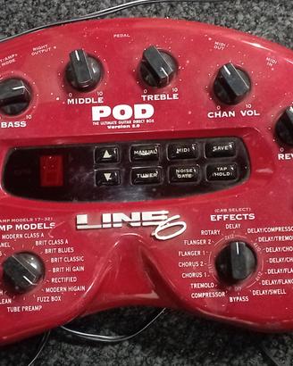 Line6 POD 2.0 con pedaliera Midi