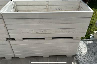 2 fioriere in legno  bianche