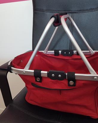 borsa porta spesa colore rosso in cordura 