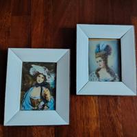 miniature femminili antiche con cornice avorio
