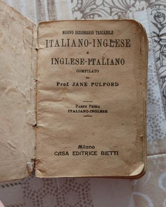 Antico Dizionario Italiano Inglese