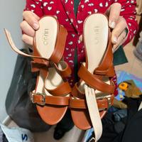 sandali liu jo pelle marrone nuovi