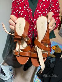 sandali liu jo pelle marrone nuovi