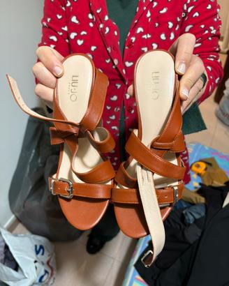 sandali liu jo pelle marrone nuovi