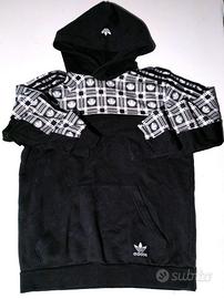 Felpa Adidas Nera Bianca XS Unisex Vintage Ottime