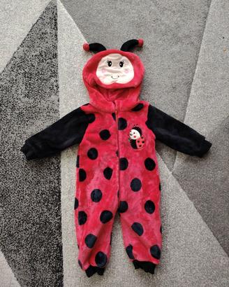 Costume Carnevale coccinella bimbo/a 1 anno