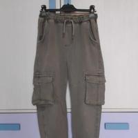 Pantaloni cargo con coulisse verde militare/cachi