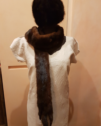Sciarpa e cappello pelliccia visone vintage