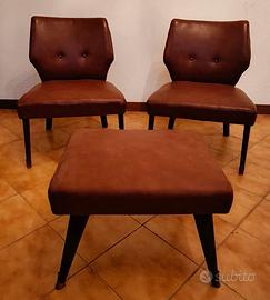 poltroncine più sgabellino vintage anni 50