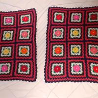 2 Coperte piccole Double Face a uncinetto Nuove