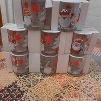 Bicchieri e biscottiera natalizie 