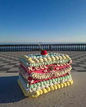 Portagioie Handmade torta vintage rosa grande
