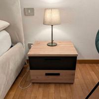 Coppia Comodini 2 Cassetti – Legno e Antracite