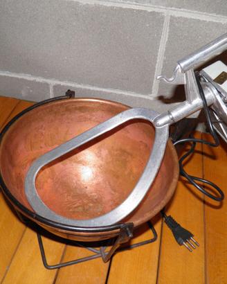 PAIOLO RAME CON GIRA POLENTA ELETTRICO PICCOLO