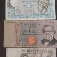 3 banconote in LIRE