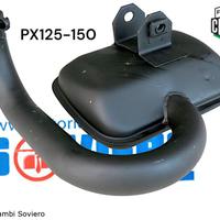 Marmitta scarico nera Vespa PX PE 125 150 I serie
