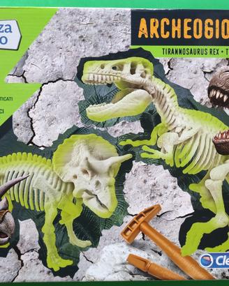 Gioco archeologia T-Rex Triceratopo luminosi NUOVO