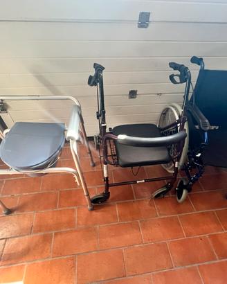 Comoda, girello pieghevole e carrozzina pieghevole