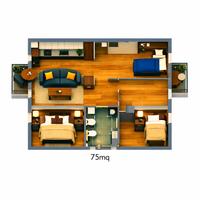 Quadrilocale con box auto e due balconi