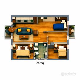 Quadrilocale con box auto e due balconi