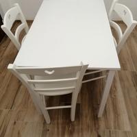 Tavolo in legno allungabile + 6 sedie legno.