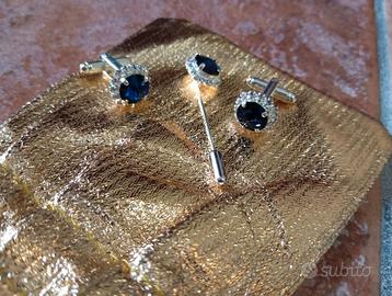 Set da uomo con spilla per cravatta e gemelli