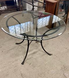 Tavolo rotondo in vetro