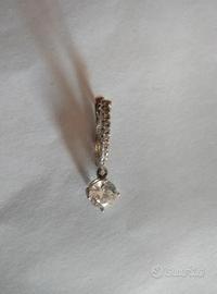 Orecchino Singolo Pendente in Argento 925 Zirconi