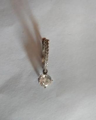 Orecchino Singolo Pendente in Argento 925 Zirconi