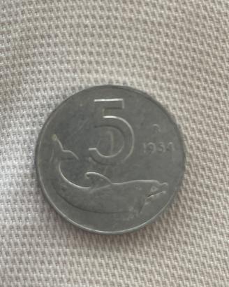 Moneta da 5 lire 1954