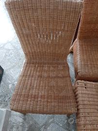 tre sedie ikea  in midollino