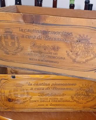 2 CASSETTE CASSE LEGNO VINI ANTICHI PODERI BERSANO