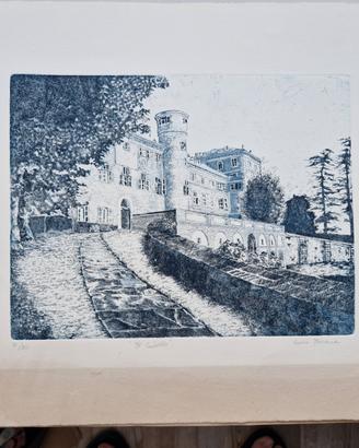 Enrico Merrene "Il Castello" - Incisione Originale