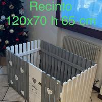 Recinto in legno box per cani 120x70 h 65 cm