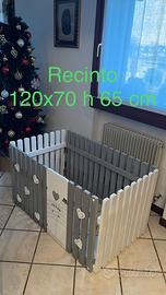 Recinto in legno box per cani 120x70 h 65 cm