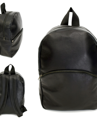Zaino Uomo Vera Pelle Nero Zainetto Borsa Viaggio