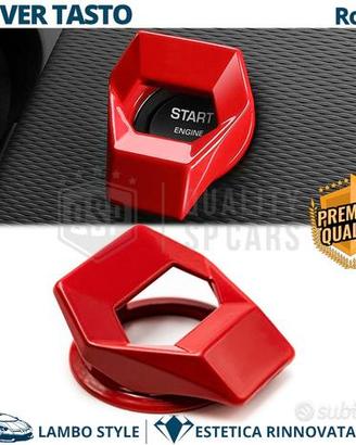 Cover Pulsante Accensione Auto Copritasto ROSSO