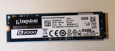 SSD Kingston M2 M.2 2280 NVMe A2000 256 GB