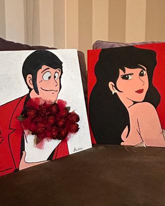Due quadri dipinti a mano: “Love in the air”