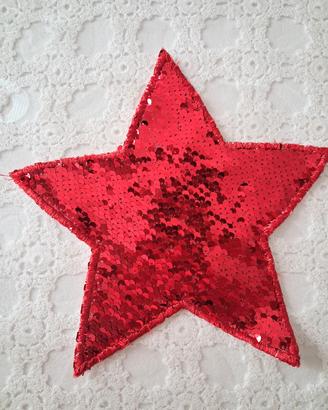 Merceria applicazione stella colore rosso 