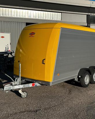 Carrello rimorchio auto furgonato in alluminio