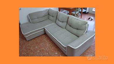 Divano letto matrimoniale con penisola contenitore