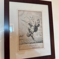 Incisione antica 1748 “Icaro” -stampa calcografica