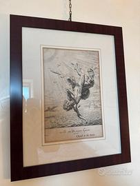 Incisione antica 1748 “Icaro” -stampa calcografica