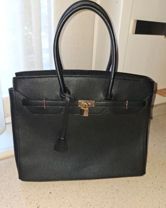 Borsa donna nera in ecopelle con tracolla