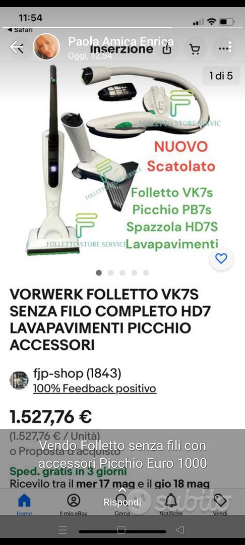 FOLLETTO VK7S SENZA FILO COMPLETO LAVAPAVIMENTI PICCHIO