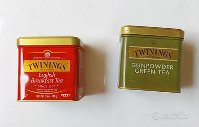 Scatole da tè Twinings in acciaio